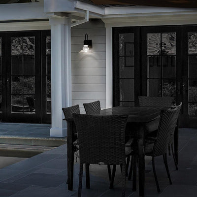 LED Black Aluminum Frame with Clear Seedy Glass Shade Outdoor Wall Sconce - LV LIGHTING