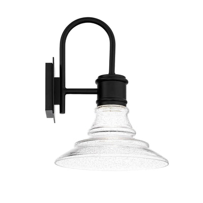 LED Black Aluminum Frame with Clear Seedy Glass Shade Outdoor Wall Sconce - LV LIGHTING
