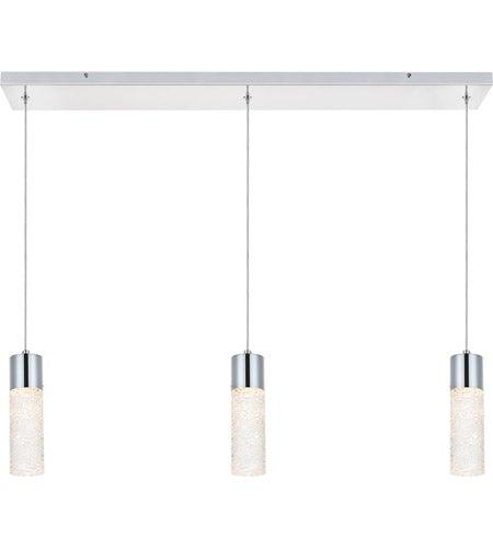 LED Chrome with Clear Glass Tripple Pendant - LV LIGHTING