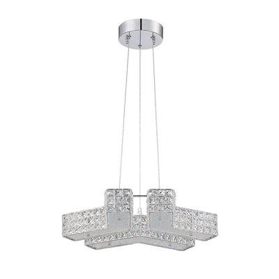 Chrome with Crystal 6 Light Pendant - LV LIGHTING