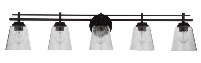 Steel Frame with Clear Seedy Glass Shade Vanity Light