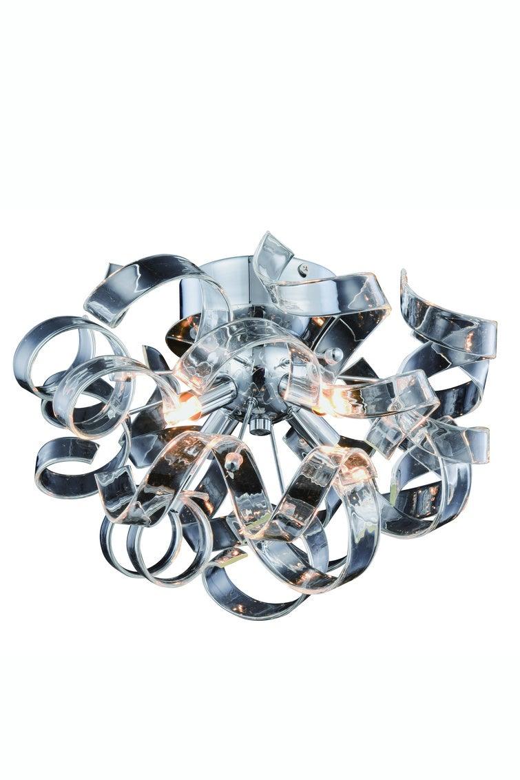 Chrome Twisted Arms Flush Mount - LV LIGHTING