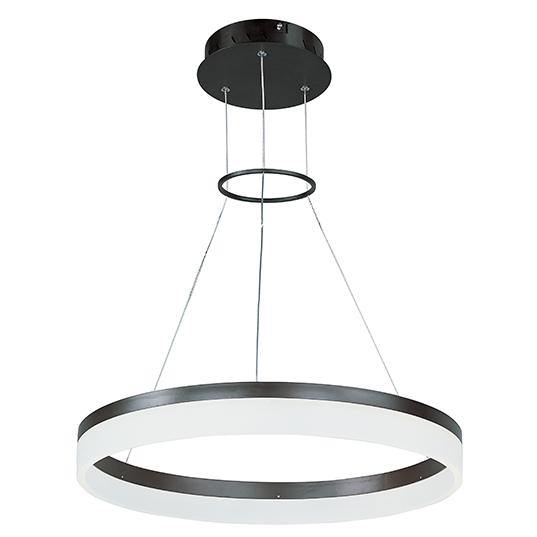 LED Steel with Frosted Circle Diffuser Single Ring Pendant - LV LIGHTING