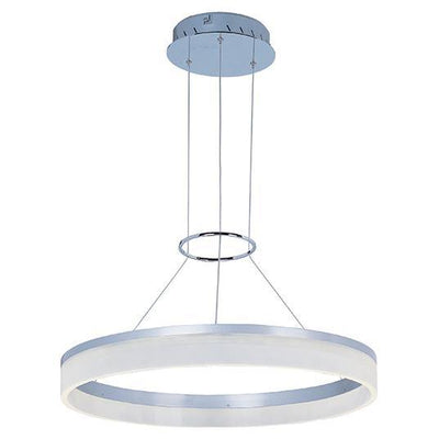 LED Steel with Frosted Circle Diffuser Single Ring Pendant - LV LIGHTING