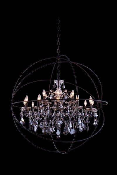 Steel Orbit Frame with Crystal Chandelier - LV LIGHTING