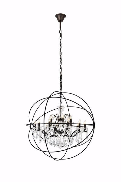 Steel Orbit Frame with Crystal Chandelier - LV LIGHTING