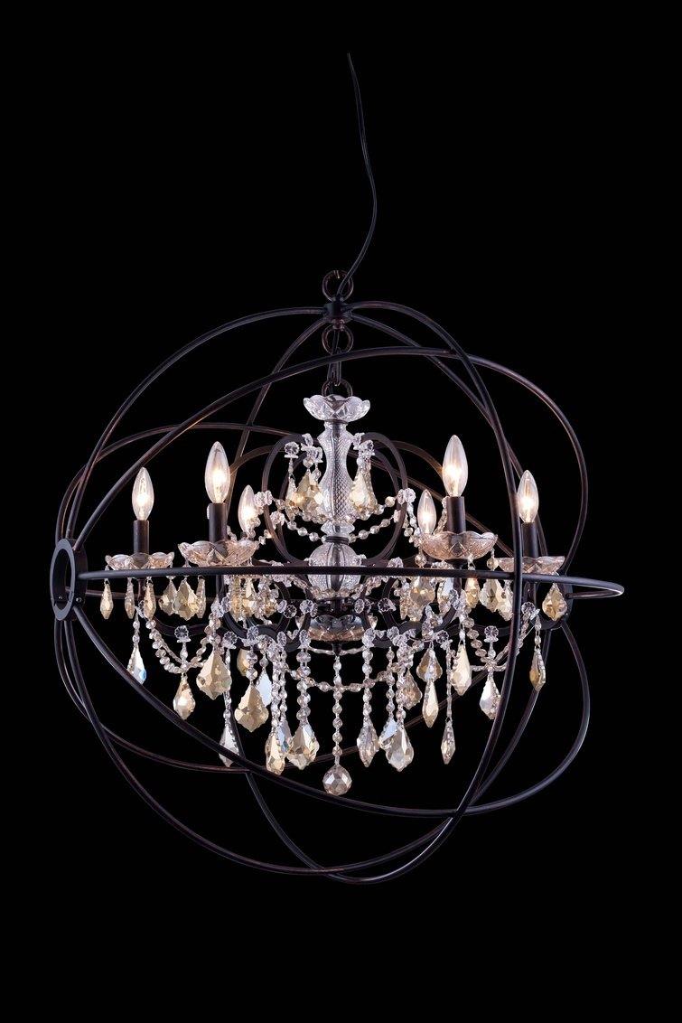 Steel Orbit Frame with Crystal Chandelier - LV LIGHTING