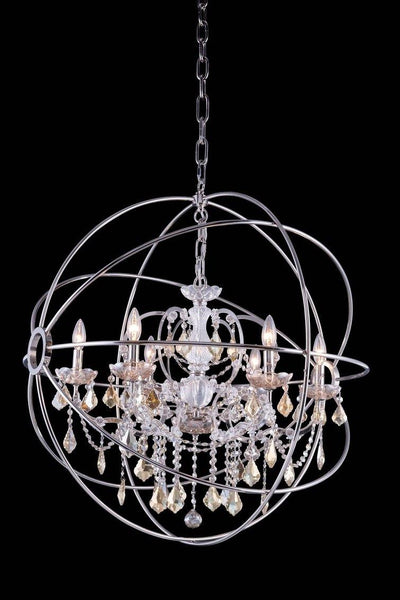 Steel Orbit Frame with Crystal Chandelier - LV LIGHTING