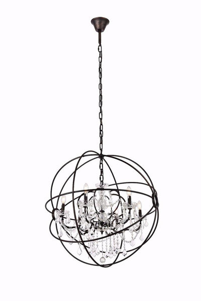 Steel Orbit Frame with Crystal Chandelier - LV LIGHTING