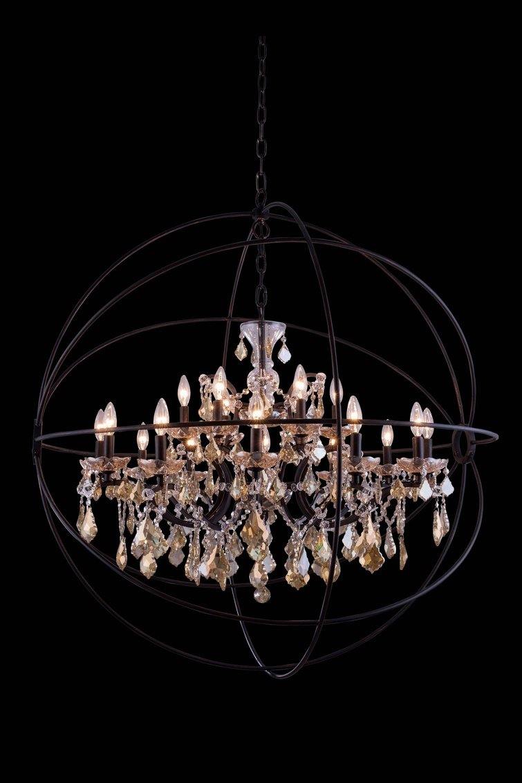 Steel Orbit Frame with Crystal Chandelier - LV LIGHTING