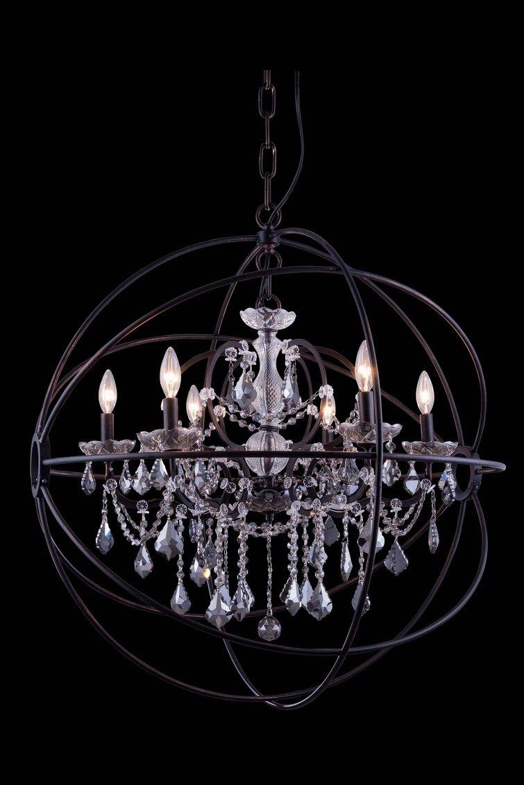 Steel Orbit Frame with Crystal Chandelier - LV LIGHTING