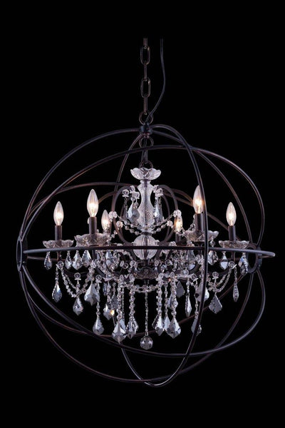 Steel Orbit Frame with Crystal Chandelier - LV LIGHTING