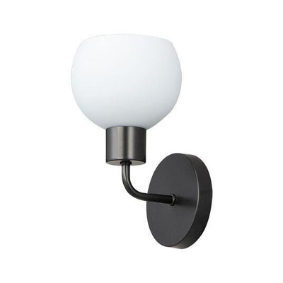 Black with Frosted Shade Single Light Wall Sconce - LV LIGHTING