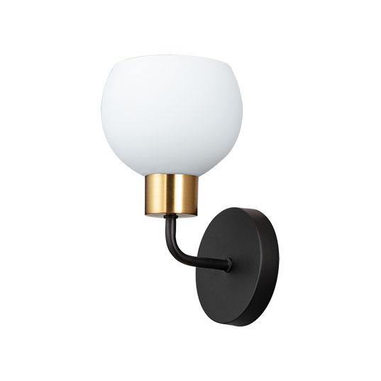 Black with Frosted Shade Single Light Wall Sconce - LV LIGHTING