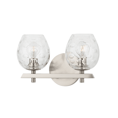 Steel with Clear Bubble Glass Shade Vanity Light - LV LIGHTING
