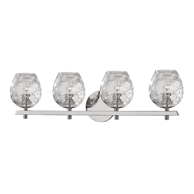 Steel with Clear Bubble Glass Shade Vanity Light - LV LIGHTING