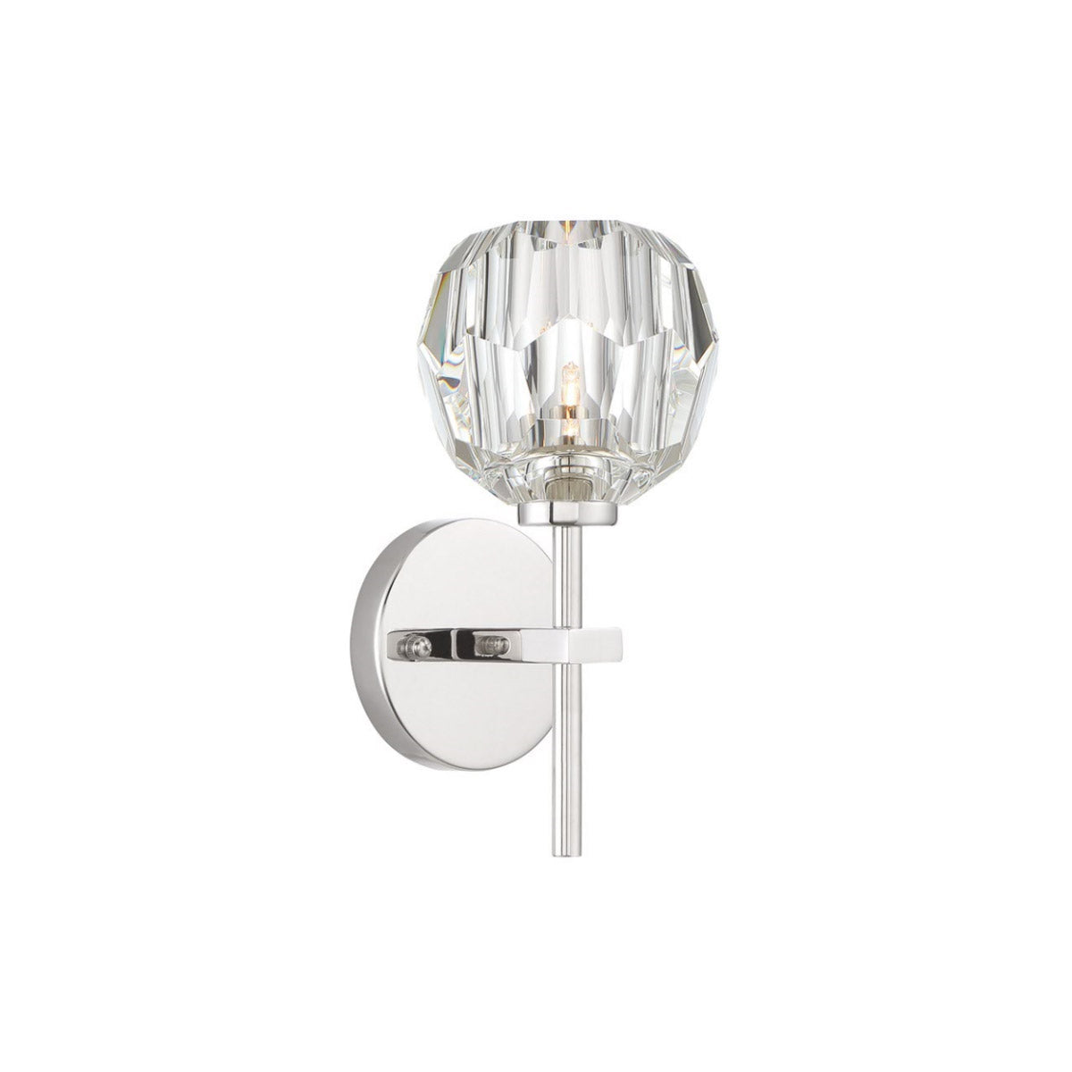 Steel Frame with Clear Crystal Shade Wall Sconce