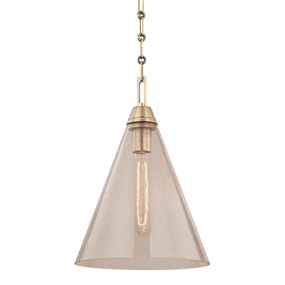 Steel with Molten Cone Glass Shade Pendant