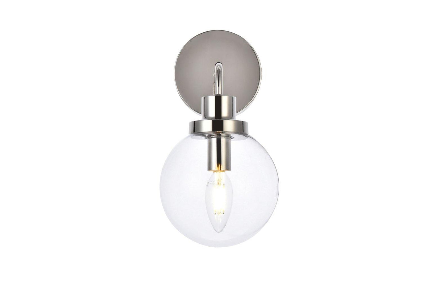 Polish Nickel with Clear Shade Wall Sconce - LV LIGHTING