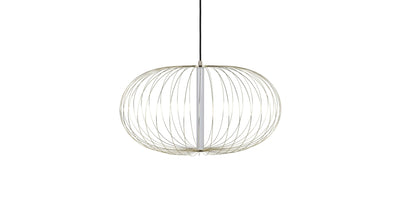 LED Cloth Wire Oval Shade with Cylindrical Diffuser Chandelier - LV LIGHTING