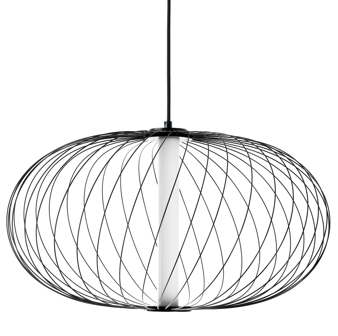 LED Cloth Wire Oval Shade with Cylindrical Diffuser Chandelier - LV LIGHTING