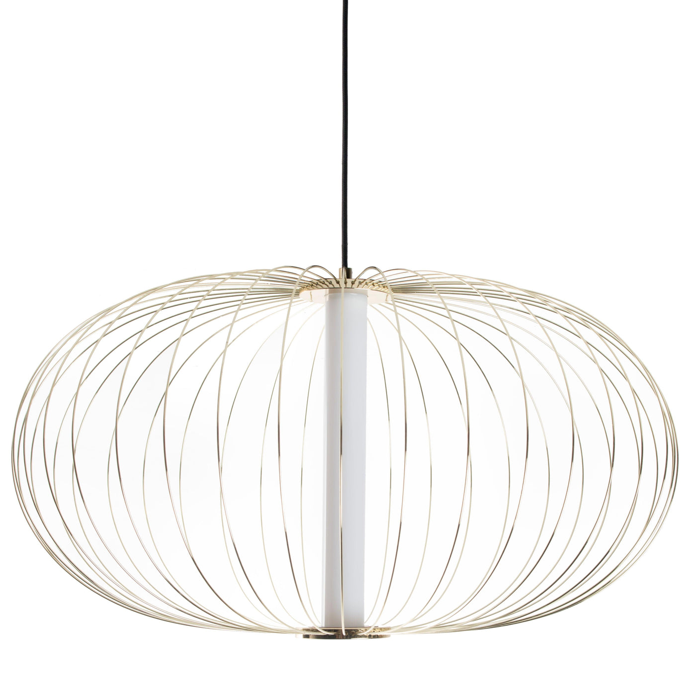LED Cloth Wire Oval Shade with Cylindrical Diffuser Chandelier - LV LIGHTING