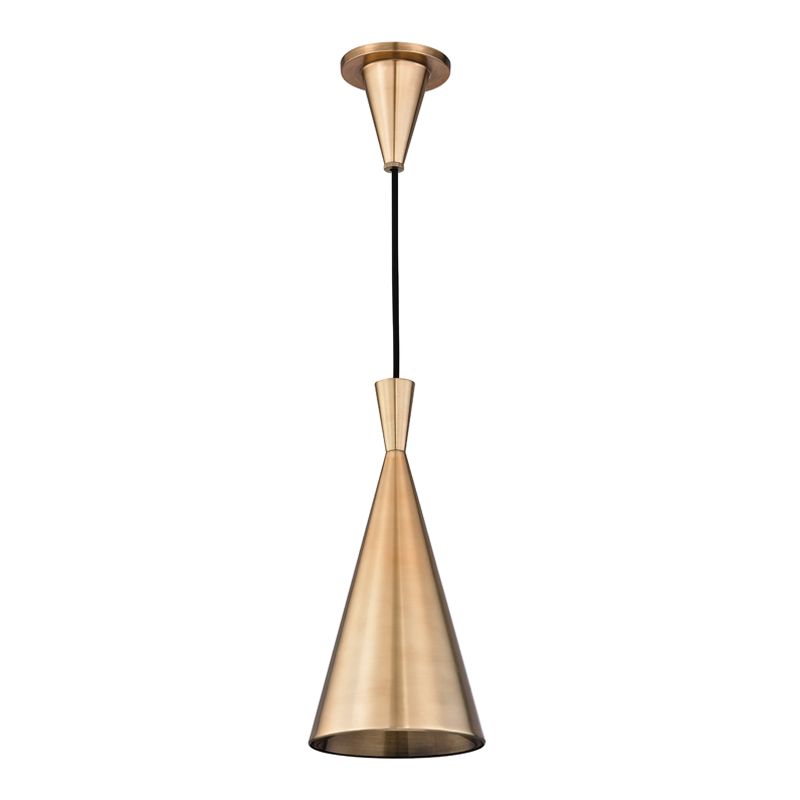 Steel with Conical Shade Pendant