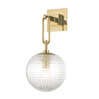 Steel with Clear Glass Globe Wall Sconce