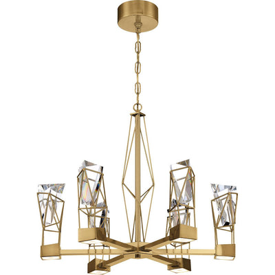 LED Symmetrical Frame with Clear Raw Crystal Chandelier - LV LIGHTING