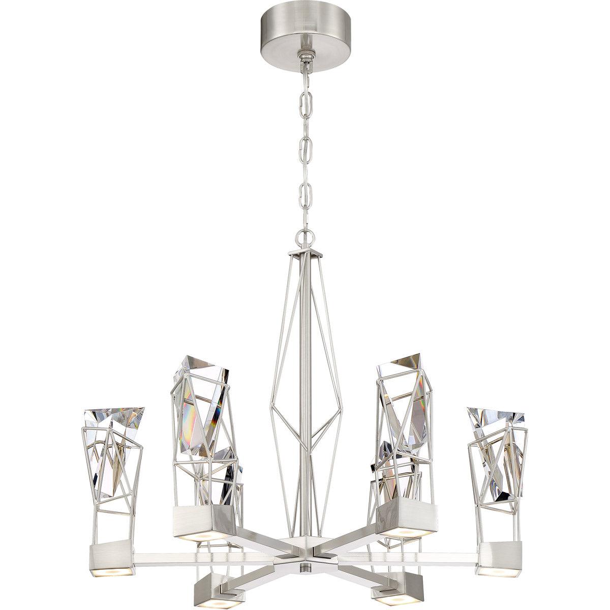 LED Symmetrical Frame with Clear Raw Crystal Chandelier - LV LIGHTING