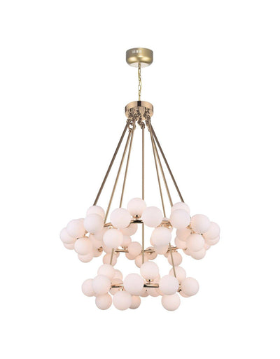 Steel Frame with Frosted Glass Globe 2 Tier Chandelier - LV LIGHTING