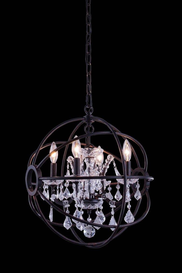 Steel Orbit Frame with Crystal Chandelier - LV LIGHTING