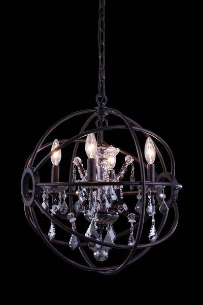 Steel Orbit Frame with Crystal Chandelier - LV LIGHTING