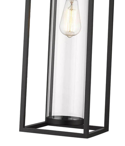 Aluminium with Cylindrical Clear Glass Shade Outdoor Pendant - LV LIGHTING