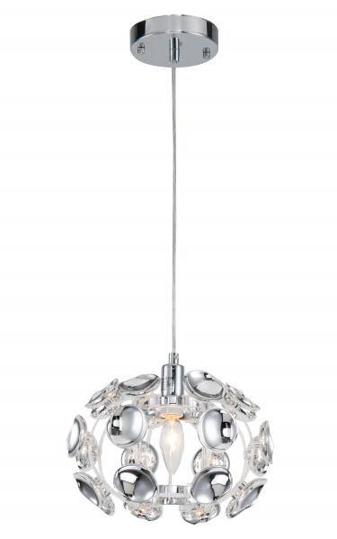 Chrome with Honeycomb Resin Frame Single Light Pendant - LV LIGHTING