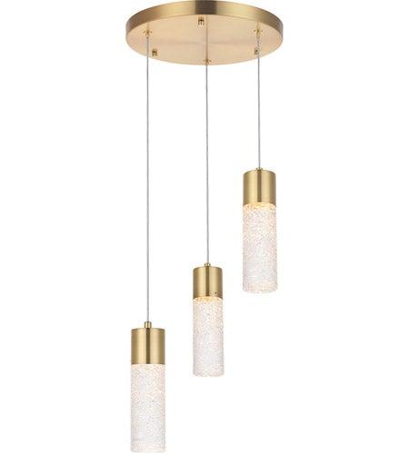 Gold with Clear Glass Tripple Pendant - LV LIGHTING