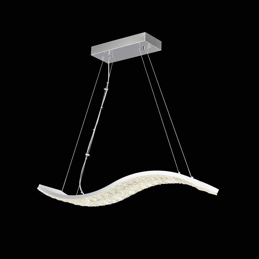 LED Chrome with Crystal Pendant - LV LIGHTING