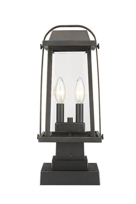 Aluminum with Clear Glass Shade Classic Square Base Pier Mount - LV LIGHTING