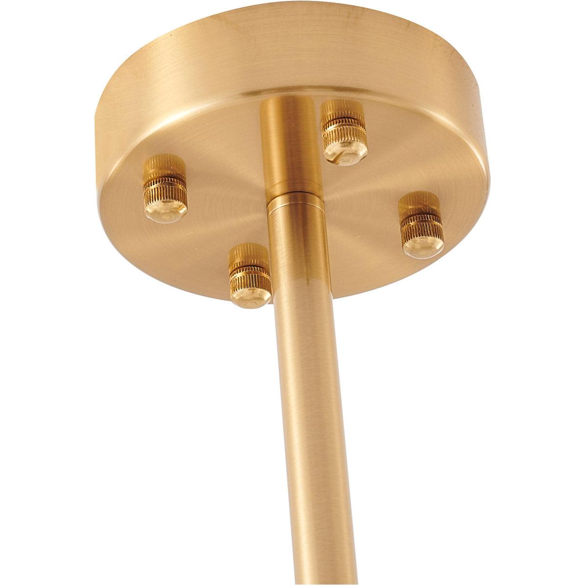 Brass Curve Arm with White Glass Globe Chandelier - LV LIGHTING