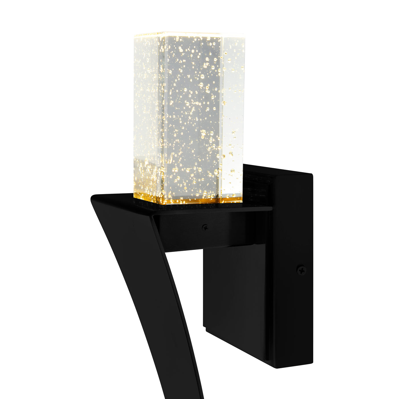 LED Steel Frame with Cubic Bubble Crystal Diffuser Wall Sconce