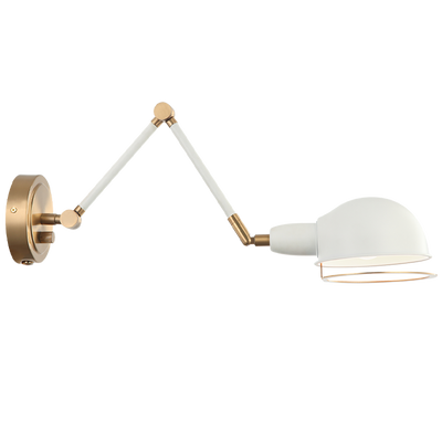 Steel Frame with Adjustable Arm and Head Two Tone Wall Sconce