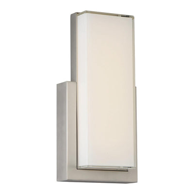 LED Satin Nickel Frame with Ceramic Glazed Glass Diffuser Wall Sconce - LV LIGHTING