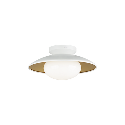 Steel Bowl Frame with Opal Glass Diffuser Semi Flush Mount