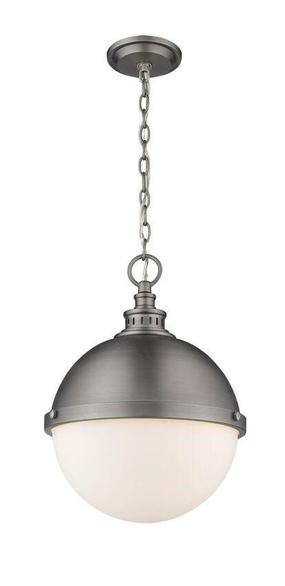 Steel with Opal Etched Glass Shade Pendant - LV LIGHTING