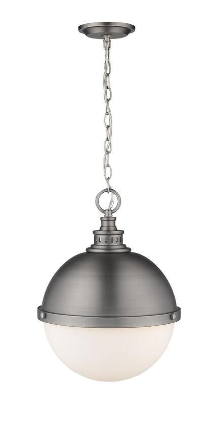 Steel with Opal Etched Glass Shade Pendant - LV LIGHTING