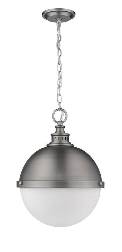 Steel with Opal Etched Glass Shade Pendant - LV LIGHTING