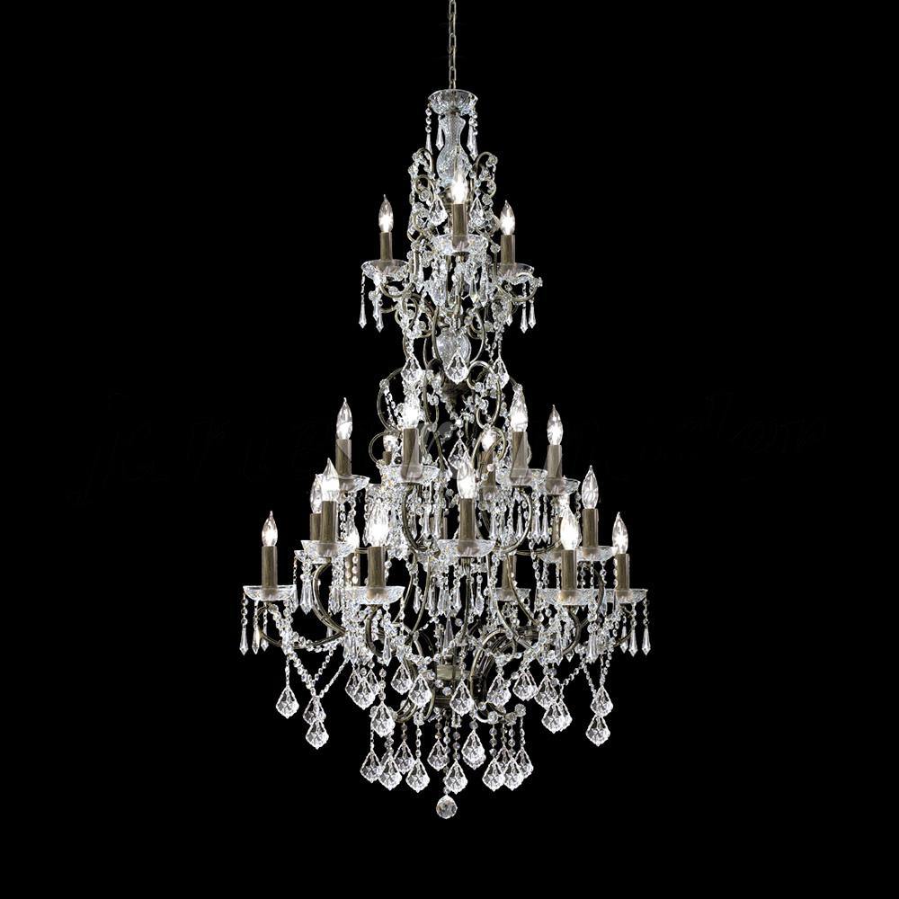 Bronze with Clear Crystal Drop and Strand Chandelier - LV LIGHTING