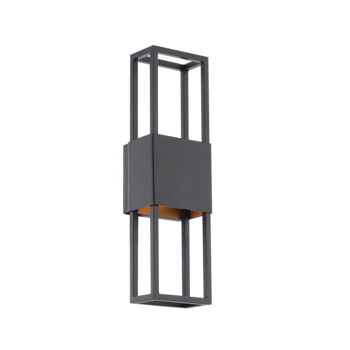 LED Black and Gold Aluminum Frame Outdoor Wall Sconce - LV LIGHTING