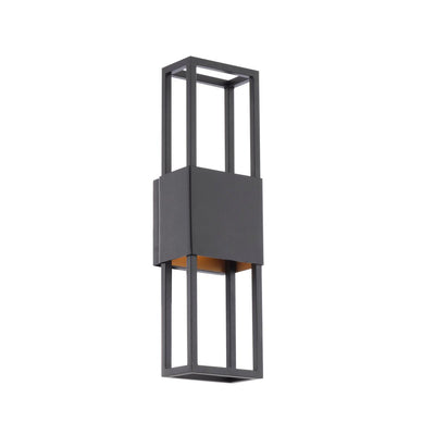 LED Black and Gold Aluminum Frame Outdoor Wall Sconce - LV LIGHTING