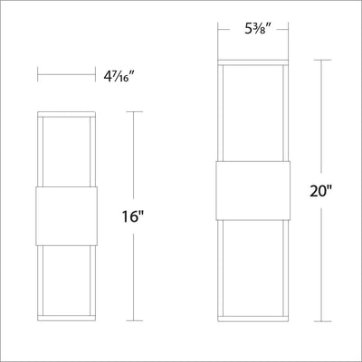LED Black and Gold Aluminum Frame Outdoor Wall Sconce - LV LIGHTING